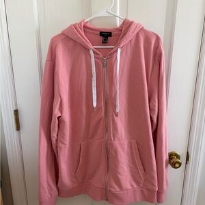 Forever 21 Blush Pink Zip-Up Hoodie